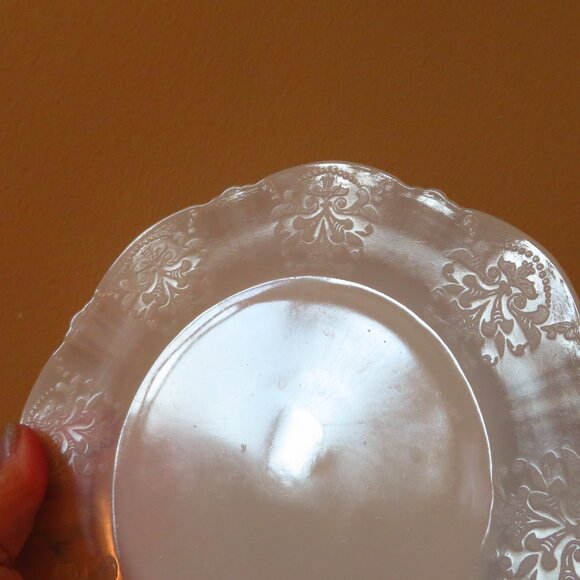 5 VTG Macbeth Evans American Sweetheart Monax White Chop Plate Platter Opalescen - Picture 3 of 6
